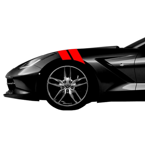 Clausen's World 4" Fender Hash Bar vinyl Sport Racing Stripe Decal - Compatible with Chevrolet Corvette C7