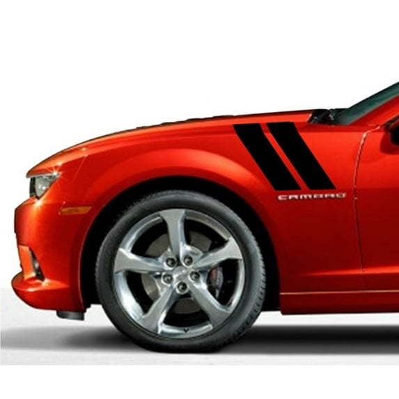 Clausen's World 4" Fender Hood vinyl Racing Stripe also Gun Metal2 Carbon Fiber - Compatible with Chevrolet Camaro