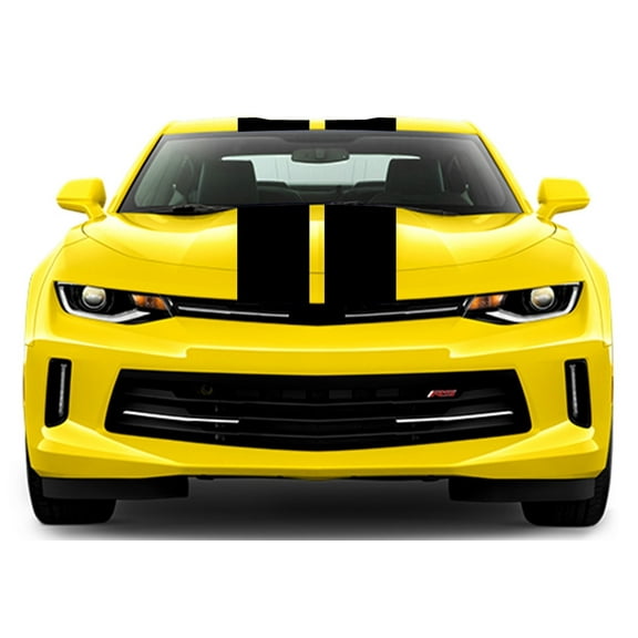 Clausen's World 9" Double Center Racing Stripes Vinyl Decal - Compatible with Chevy Camaro