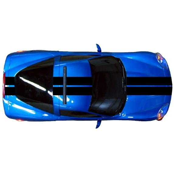 Clausen's World 9" Double RACING STRIPES also in Carbon Fiber Vinyl - Compatible with Chevrolet Corvette C5