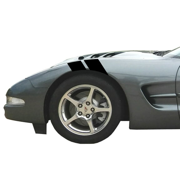 Clausen's World Fender Hash Bar vinyl Sport Racing Stripe 4" Decal - Compatible with Chevrolet Corvette C5