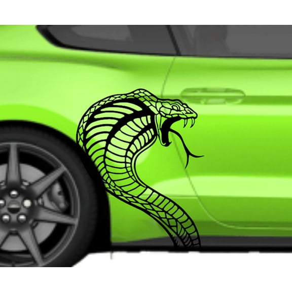 Clausen's World New Design Cobra Head Vinyl Decal 21" x 27" - Compatible with Mustang, Shelby, Cobra