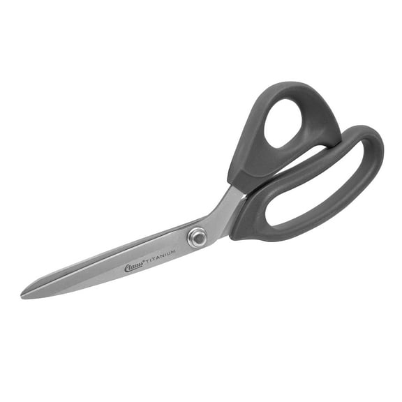 Clauss 18080 9-Inch Bent Titanium Bonded Adjustable Tension Shears with Extra Large Ultraflex Handles, Grey