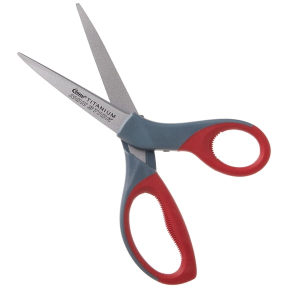 Clauss 18543 8-Inch Titanium Bonded Non-Stick Straight Shear, Red and Grey J101