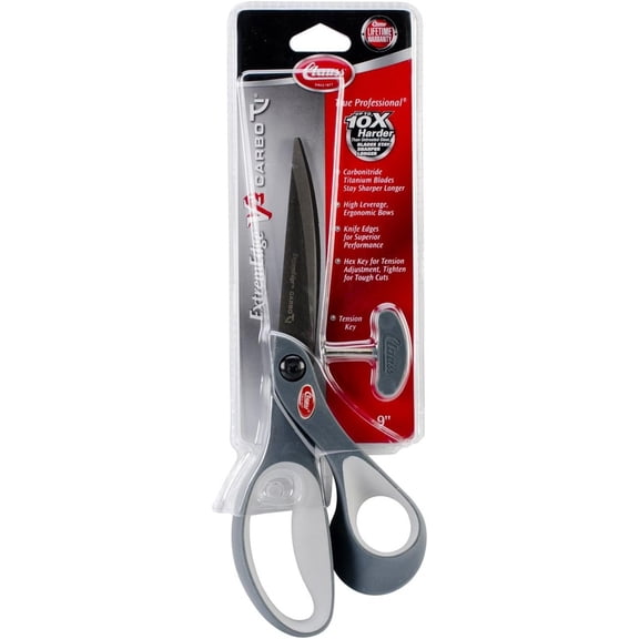 Clauss Extreme Edge V2 Scissors - 9 In Titanium Blade, Ergonomic Grip, Gray