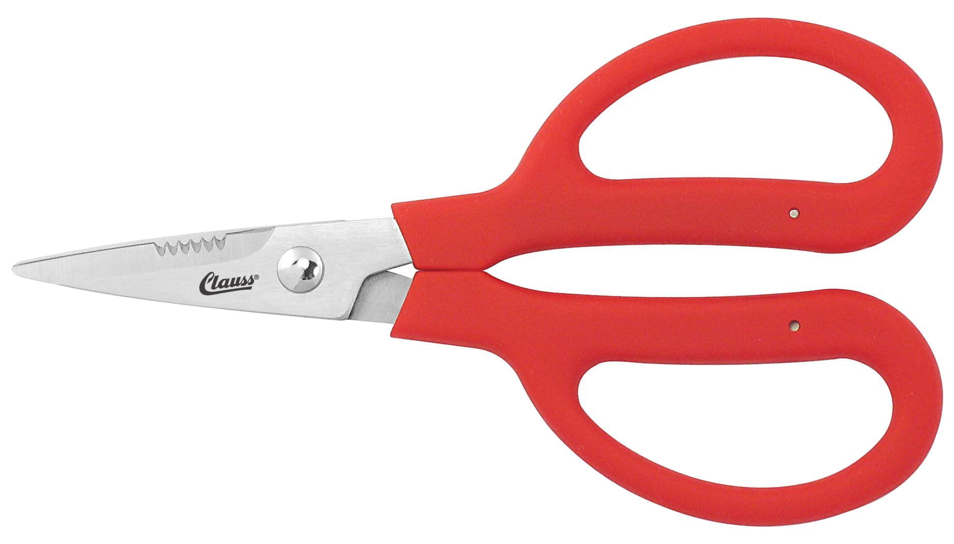 Clauss UltraFlex Handle Trimmers with Partial Serration, Red, 6" Blunt J101