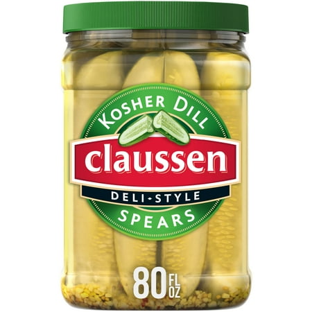 Claussen Deli-Style Kosher Dill Pickle Spears, 80 fl. oz. Container