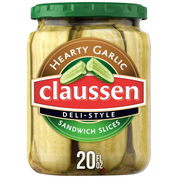 Claussen Hearty Garlic Pickle Sandwich Slices, 20 fl. oz. Jar