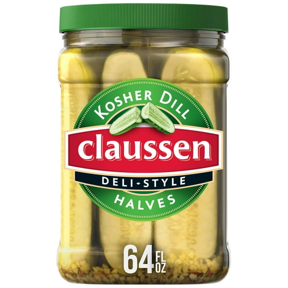 Claussen Kosher Dill Pickle Halves, 64 fl. oz. Container