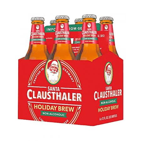 Clausthaler SANTA Non Alcoholic (Pack of 6) (1/4th of a Case) 12oz Bottles The German Pioneer Malt Beverage Holiday Brew (Includes 6 Individual SANTA Bottles)