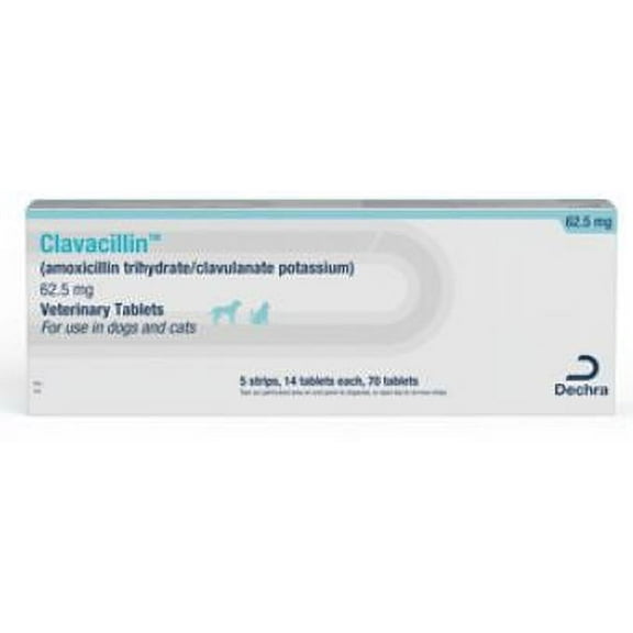 Clavacillin Tablets, for Dogs and Cats, 62.5mg