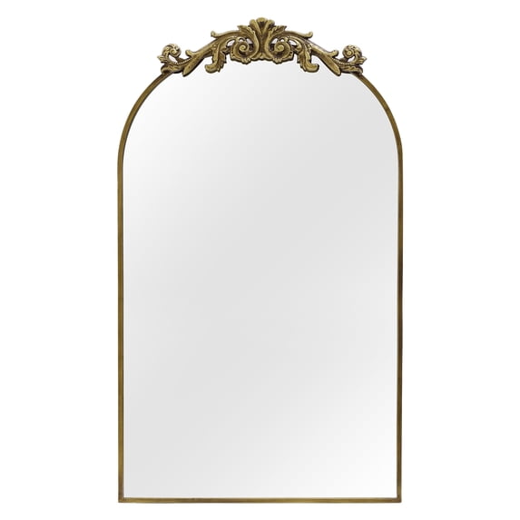 PAIHOME 19" X 30" Gold Vintage Arched Mirror, Bathroom Mirror for Boho Wall Decor