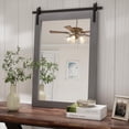 thumbnail image 1 of PAIHOME 22"x30" Gray Bathroom Mirror for Wall, Barn Door Solid Wood Frame Vanity Mirror - Farmhouse Decor, 1 of 12