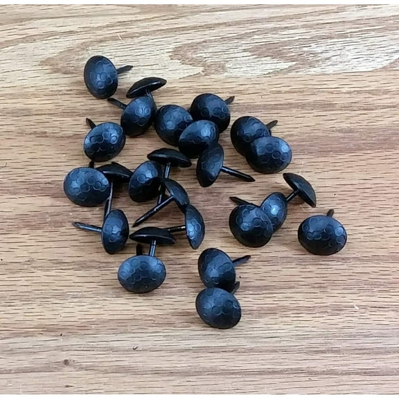 Clavos, 3/4 inch Diameter, Round Decorative Nail Clavos, (50 Pack) Distressed, Matte Black Finish,