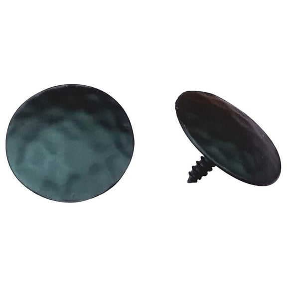 Clavos Decorative Nail Head with Stainless Steel Screw, 1 1/4 inch dia., Black finish, (Box of 12)