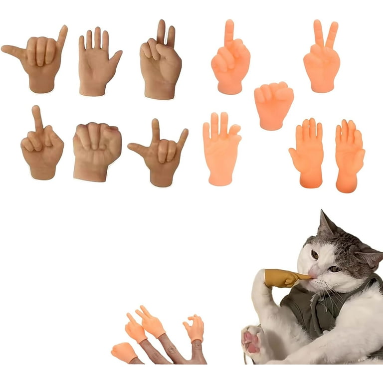 Claw Caps for Cats Tiny Hands for Cats Mini Hands for Cats Little Crossed Hands Mini Human Hands Tiny Folded Hands for Cat Paws Finger Puppet Small Tiny Hands Soft for Cat
