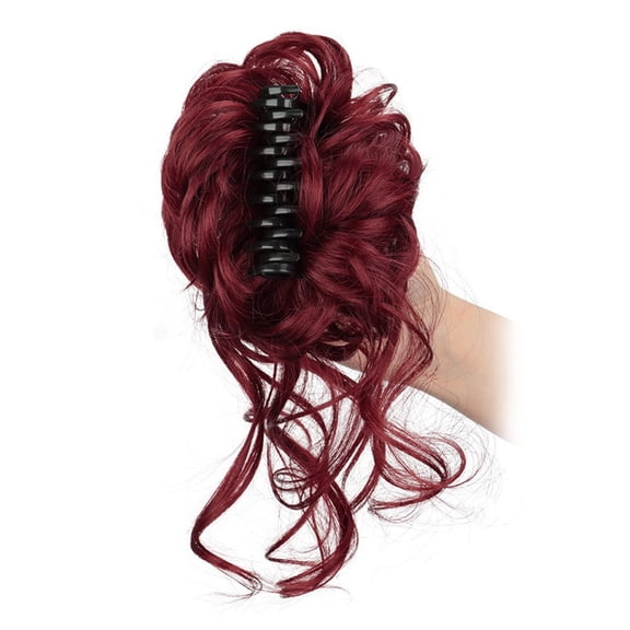 Claw Clip Messy bun,Fake Bun Ponytail Hair Extension Wig for Women, Wavy Curly Hair Bun Clip in Claw Chignon Hairpieces,Hair bun extension Everyday Wear
