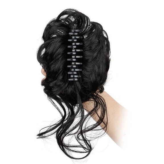 Claw Clip Messy bun,Fake Bun Ponytail Hair Extension Wig for Women, Wavy Curly Hair Bun Clip in Claw Chignon Hairpieces,Hair bun extension Everyday Wear