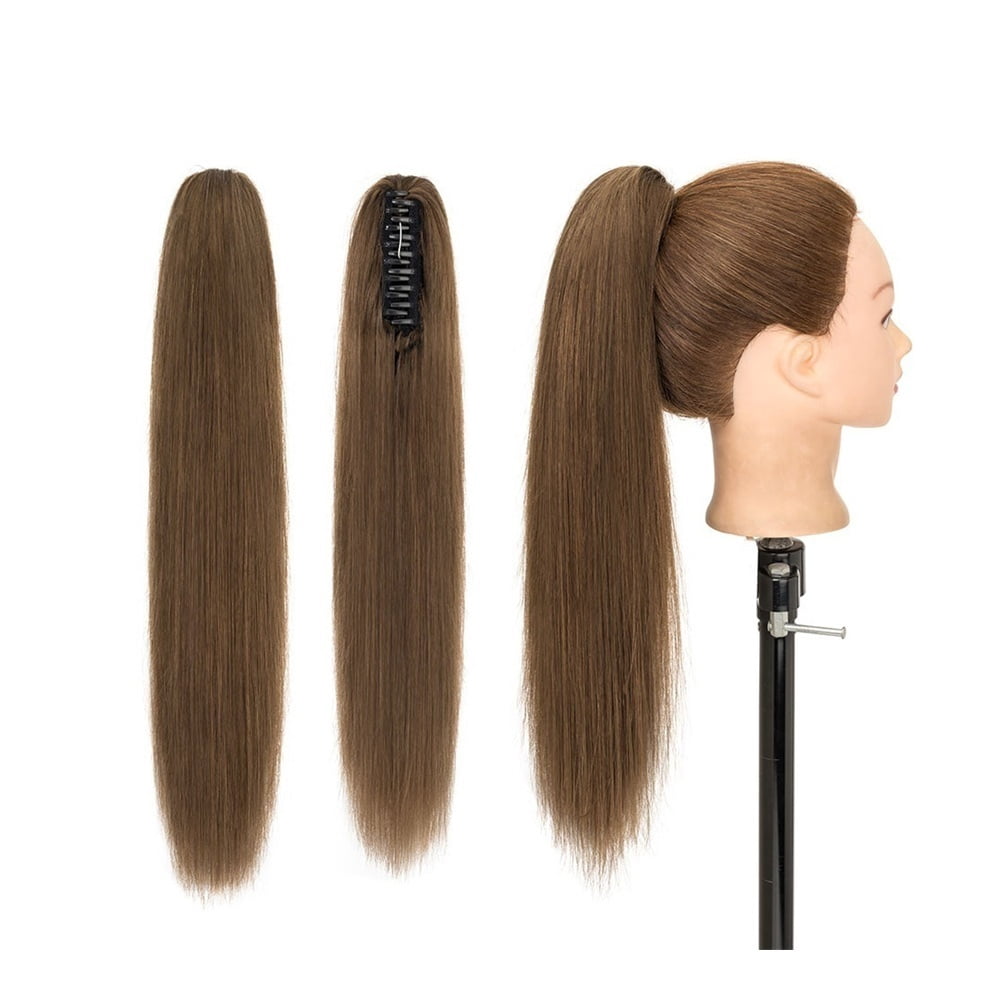 Claw Clip Ponytail Extension Indian Remy Human Hair Ponytail Hairpiece 14-22 Inch Long Silky Straight Pony Tails Hair Extensions for Women