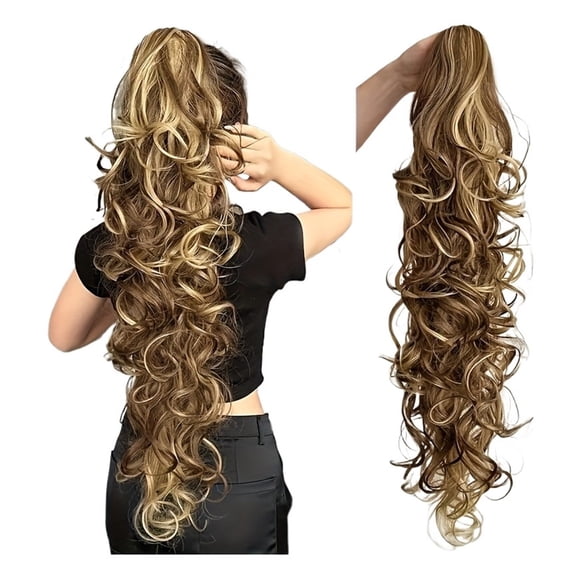 Claw Clip Ponytail Long Curly Wavy Pony Tails Hair Extensions Synthetic Horse Tail Hairpiece