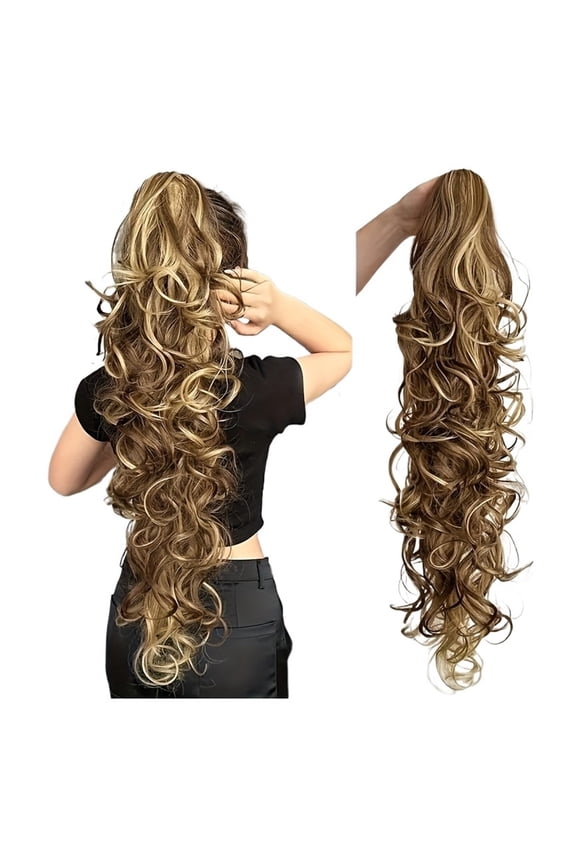 Claw Clip Ponytail Long Curly Wavy Pony Tails Hair Extensions Synthetic Horse Tail Hairpiece
