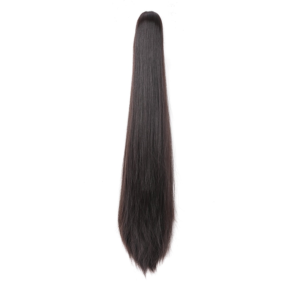 Claw Clip in Ponytail Extension 20 Inch Long Straight Synthetic Hair Extension for Women Girls