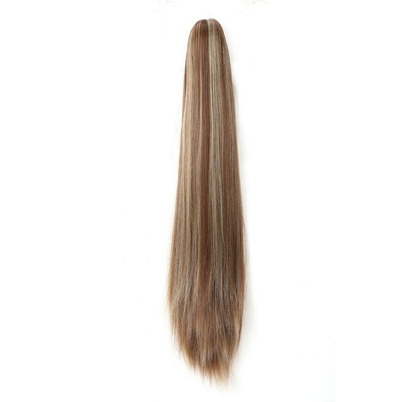 Claw Clip in Ponytail Extension 20 Inch Long Straight Synthetic Hair Extension for Women Girls