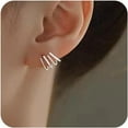 thumbnail image 1 of Claw Earrings for Women Zircon Stud Ear Cuffs Earrings Half Hoop Stud Earrings Four Claw Cuff Earrings for, 1 of 7
