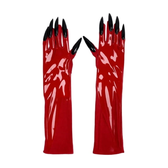 Claw Gloves Red Long Elbow 2 Piece Pair for Adult Halloween Party