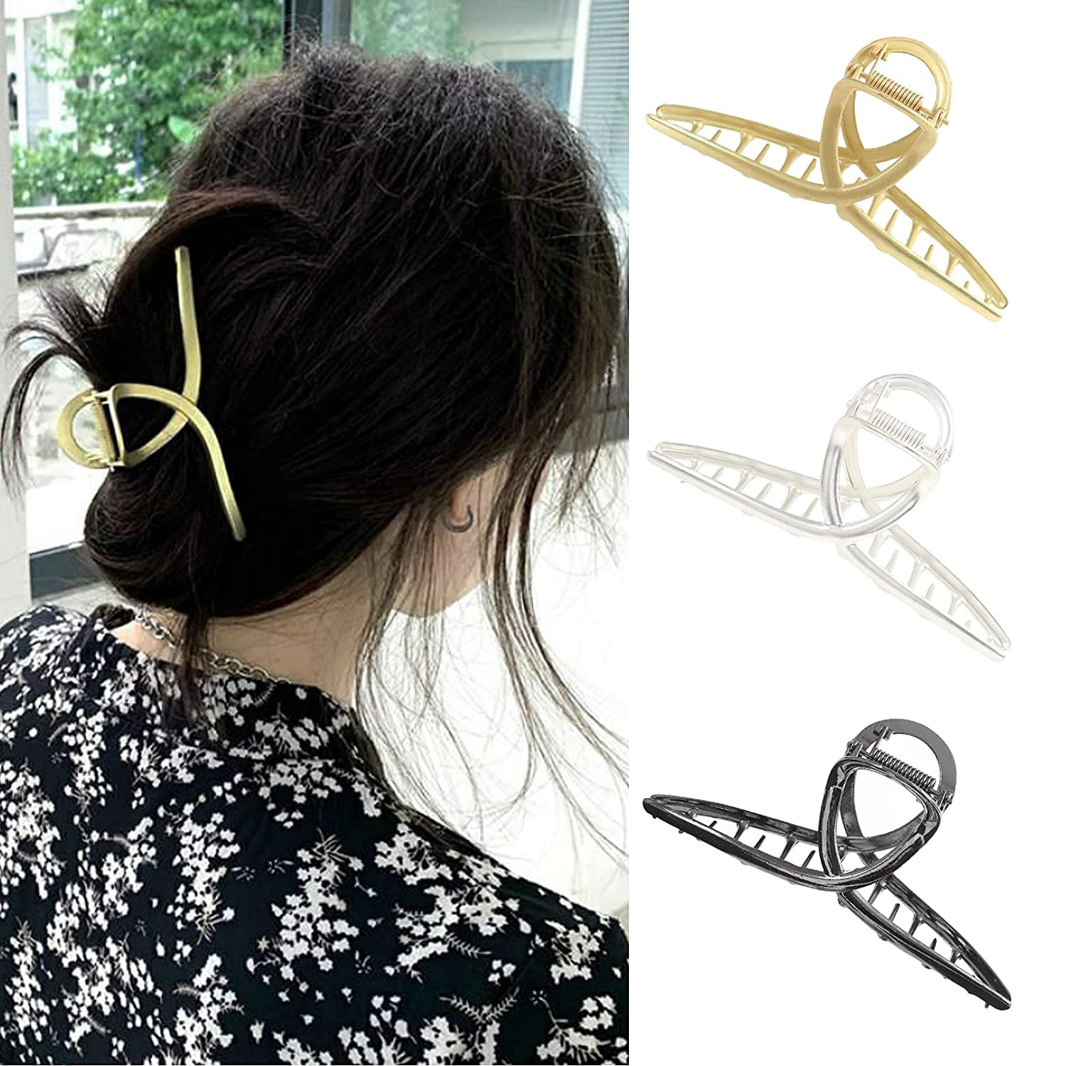 1.57 inch Small Acrylic Hair Claw Clips for Girls and Women Marbling Hair  Clips,Plastic No-Slip Grip Jaw Hair Clip Hair Jaw Clamp,Pack of 12