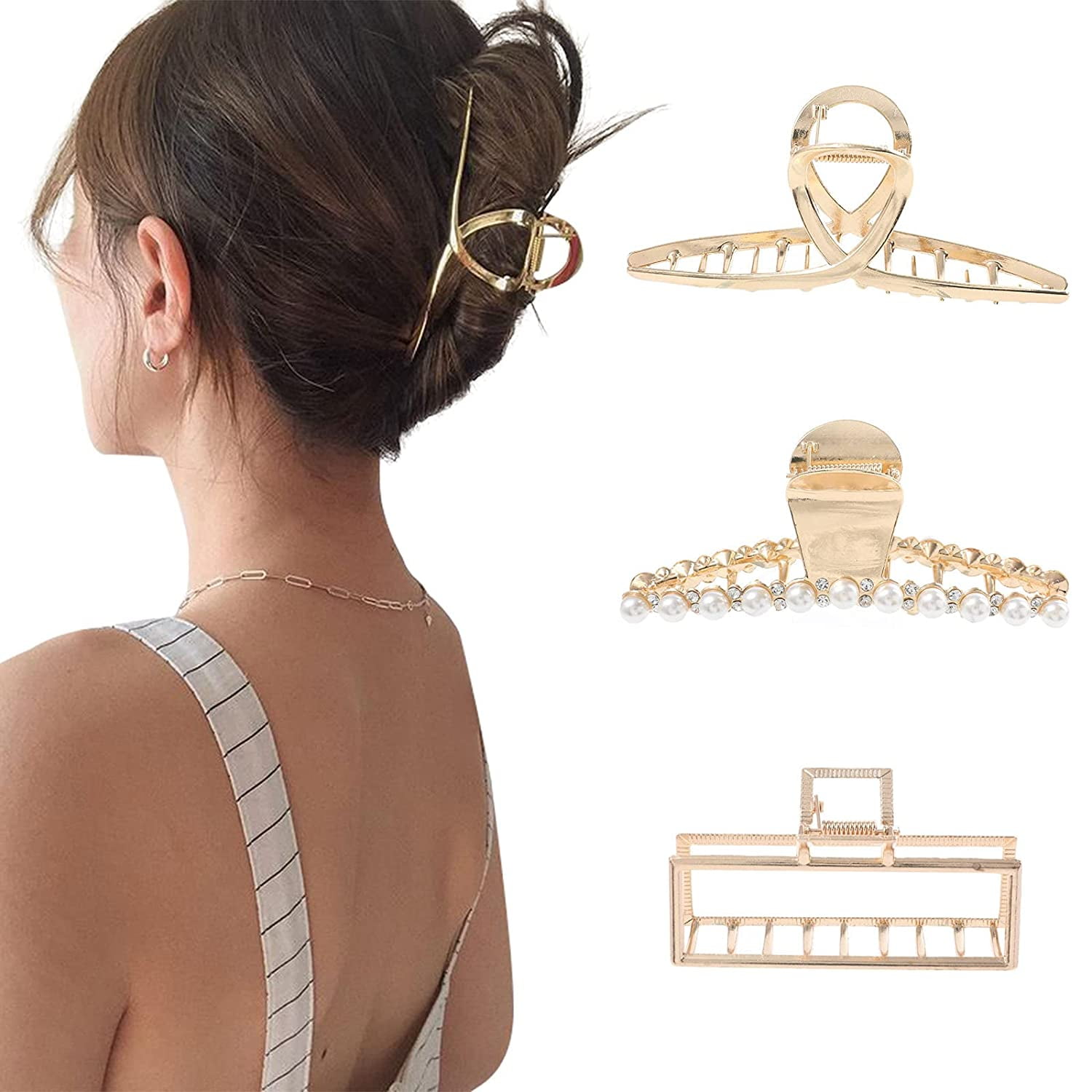 Black & Brown Hair Claw Clips - Strong Grip Non-Slip Jaw Clamps For All Hair - View #14