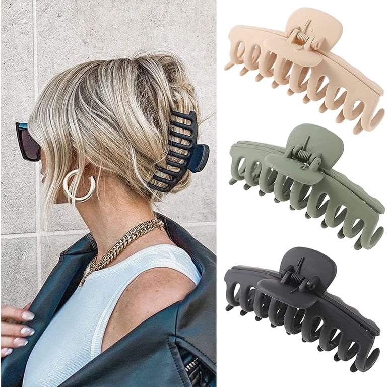 3 Pcs Hair Claw Clips Acrylic Strong Hold Claw Hair Clip Non 