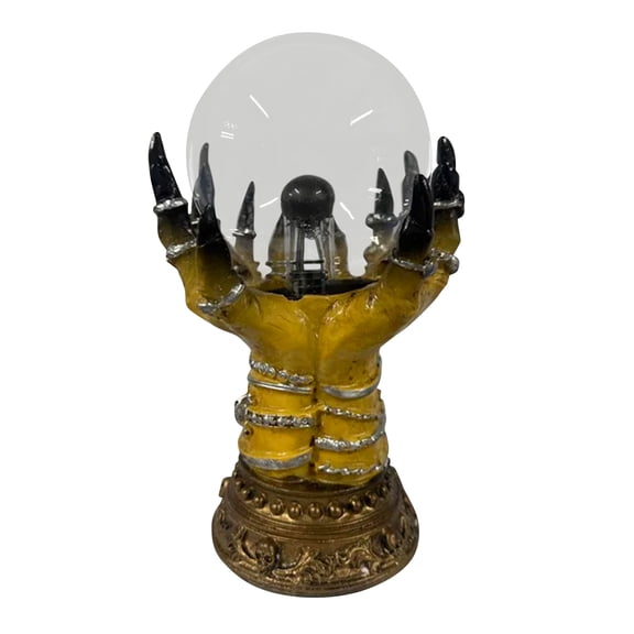 Claw Hand Crystal Ball Ornament, 8.27 in Light Up Halloween Fortune Teller Desktop Decor, Gothic Table Decor for Office Desk