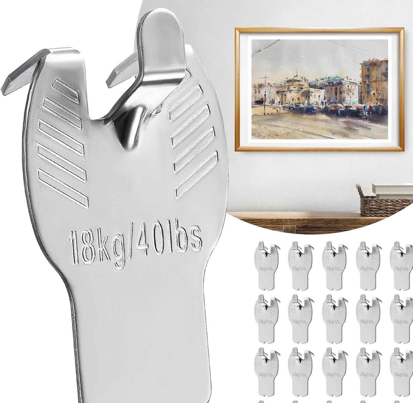 Claw Hangers for Drywall - Claw Picture Hangers for Hanging Picture, Mirror, Painting, Minimal Damage Easy Installation Drywall Hangers for Home, Office & Dorm Decor