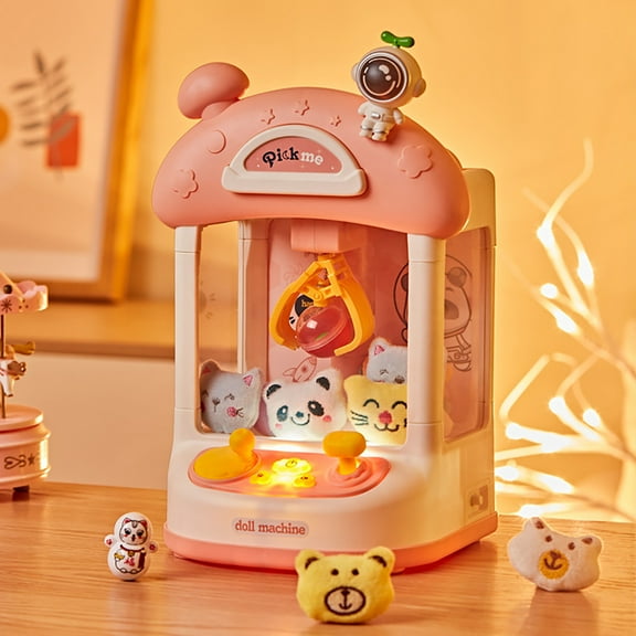 Claw Machine under $5! CQCYD Space Claw Machine Toy, Mini Arcade Game for Kids with Dolls, Battery-Operated Claw Crane for Home Party, Children's Prize Grabber Game