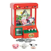 Claw Machine Arcade Game - Electronic Mini Candy and Toy Grabber Dispenser - with Sound & 3 Mini Plush Farm Animals