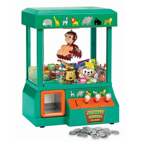 Claw Machine Arcade Game with Sound, Cool Fun Mini Candy Grabber Prize Dispenser Vending Toy for Kids, Boys & Girls