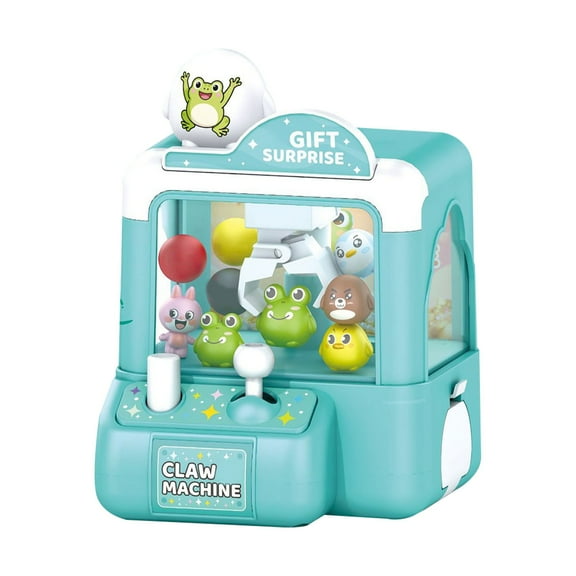 Claw Machine Mini Animals Vending Machine Electronic Arcade Game For Girls Boys Ages 3-8 Cute Animals Theme Plush Home Small Game Toy,Cute Animal Theme Plush Vending Machine Toy(Green,3.7x5.1")
