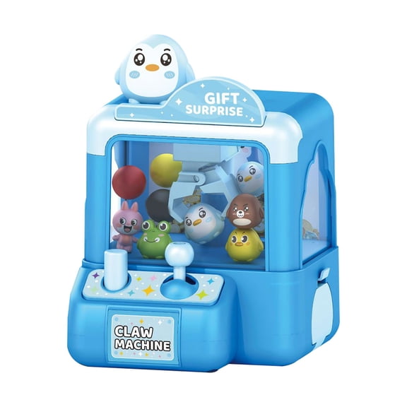 Claw Machine Mini Animals Vending Machine Electronic Arcade Game For Girls Boys Ages 3-8 Cute Animals Theme Plush Home Small Game Toy,Cute Animal Theme Plush Vending Machine Toy(Blue,3.7x5.1")