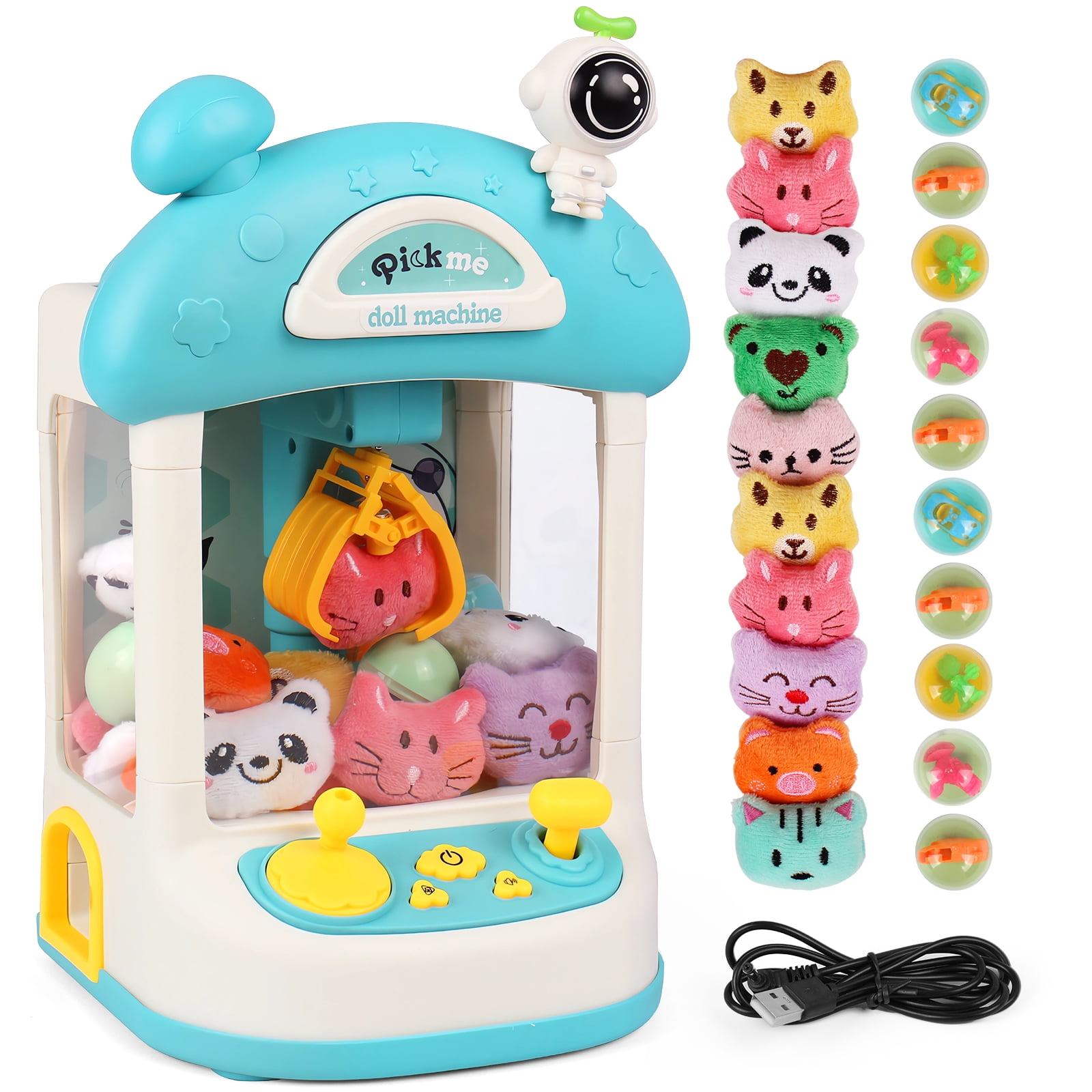 Claw Machine, Small Plush Stuffed Animal Toy Vending Prize Machine ...