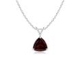 thumbnail image 1 of Angara Necklace - Natural Garnet Pendant Necklace in Platinum for Women (Size-5mm) | January Birthstone Jewelry, Birthday, Anniversary, Christmas, Jewelry Gift for Women, 1 of 8