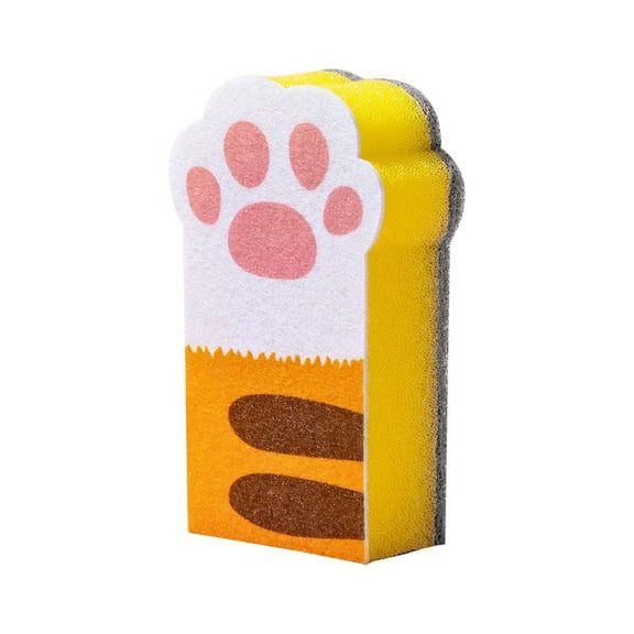 Claw Shaped Cleaning Sponge Block 3 Pack Non-Woven Kitchen Scrubber For Dishes Pots And Pans Multicolor