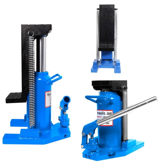Claw Type Hydraulic Lifting Bottle Jack, 10 ton Toe Support, 20 ton Top Lift Capacity, Blue Low Profile Jack with Strong Compressed Spring for Factory Machinery Installation, Vehicle Tire