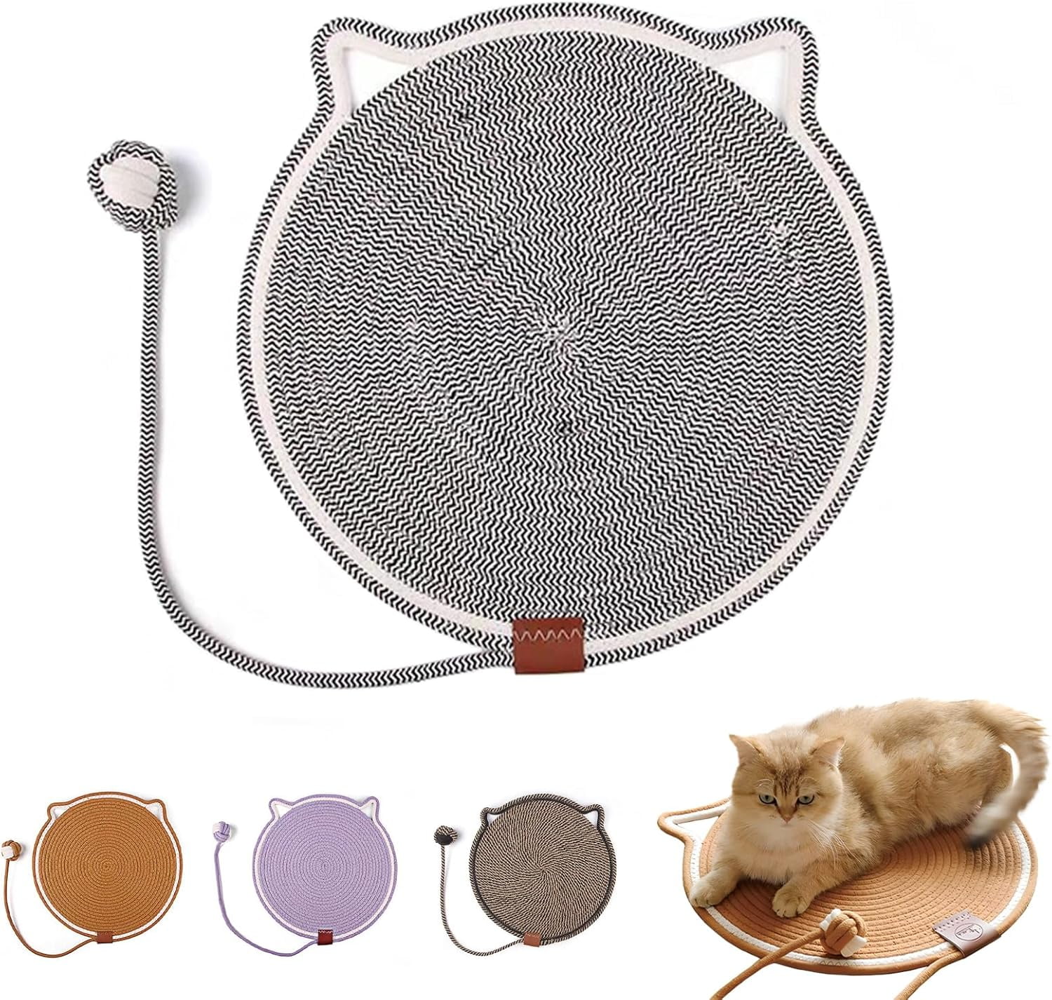 ClawLoom Dual Scratching Pad, Natural Cotton Rope Cat Scratching Mat ...