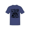 thumbnail image 1 of Clawcore, punk cat playing drums Men's T-shirt, 1 of 3