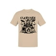 thumbnail image 1 of Clawcore, punk cat playing drums Men's T-shirt, 1 of 3