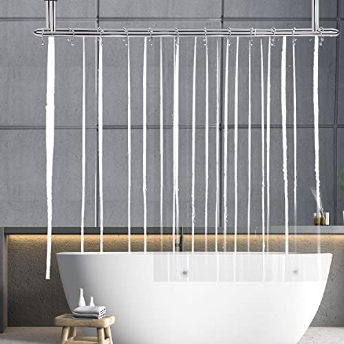 Clawfoot Tub Clear Short Length 60 Inch Shower Curtain Liner, 180x60 Inch Extra Wide 360 Shower Curtain PEVA Waterproof Wrap Around Bath Tub Curtain
