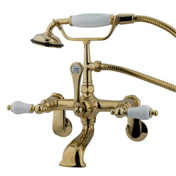 Clawfoot Tub Filler With Hand Shower - Polished Brass Finish