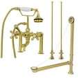 thumbnail image 1 of Clawfoot Tub Rim Mount English Telephone Faucet with Handshower - Drain and Supply Lines Complete Set, 1 of 2