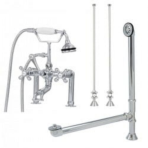 Clawfoot Tub Rim Mount Faucet Set with Lift and Turn Drain - Walmart.com